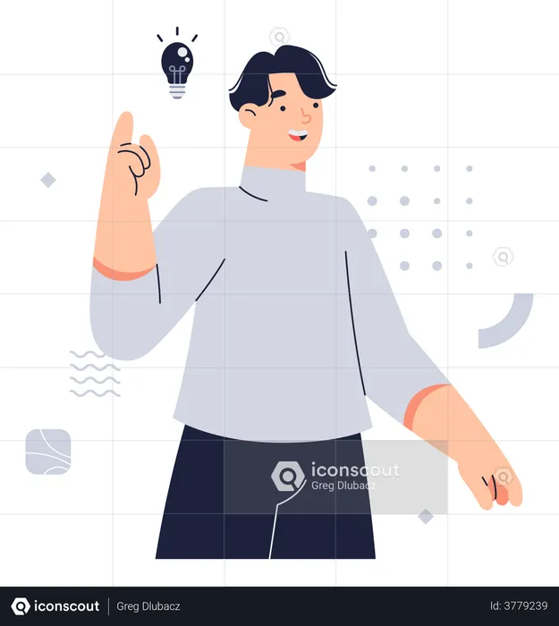 Man With Idea  Illustration