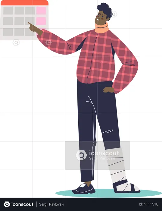 Man with injured leg  Illustration