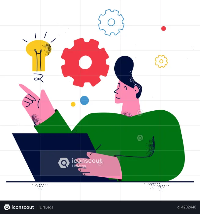 Man with innovative idea  Illustration