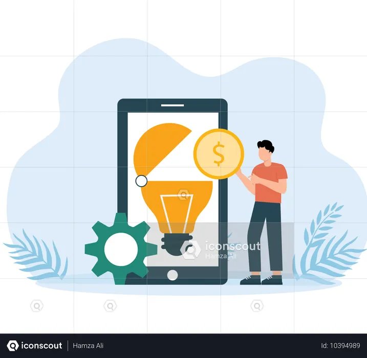 Man with Invest idea  Illustration