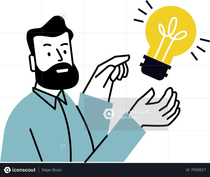 Man with investment opportunity  Illustration