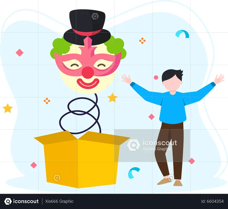 Man with joker box  Illustration