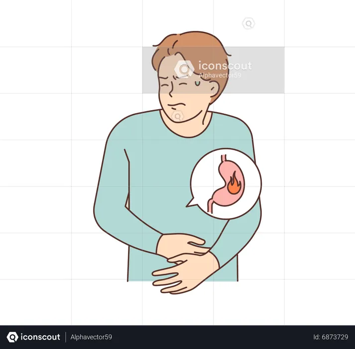 Man with kidney infection  Illustration