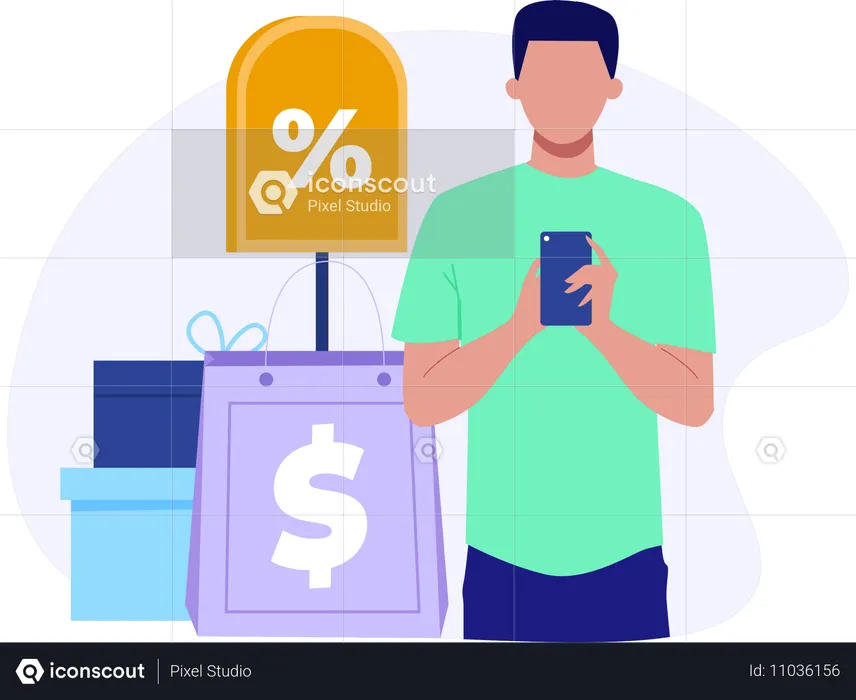 Man with Loyalty Program  Illustration