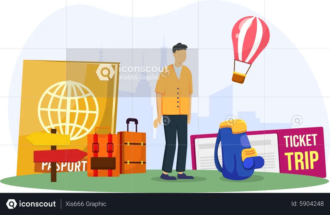 Man with luggage  Illustration