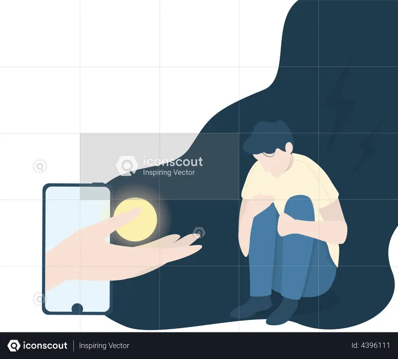 Man with mental disorder  Illustration