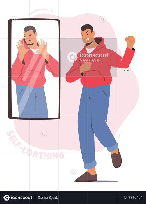 Man With Mind Health Problem  Illustration