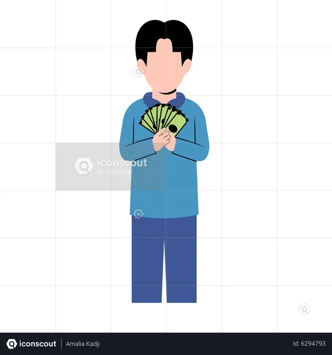 Man with money  Illustration