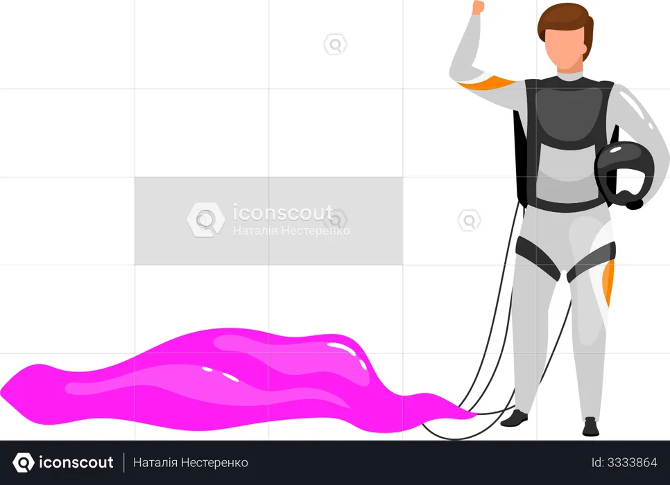 Man with parachute  Illustration