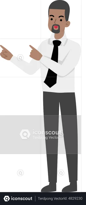 Man with Presenting Gesture  Illustration