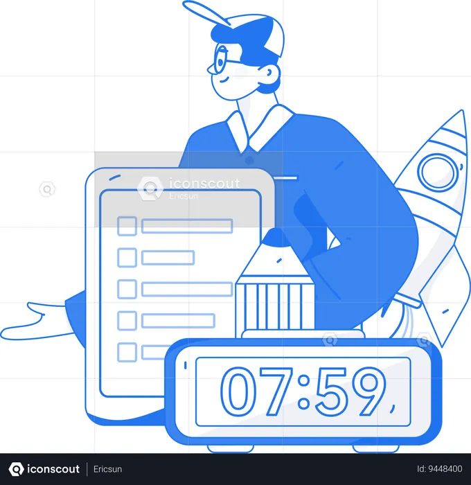 Man with Project deadline  Illustration