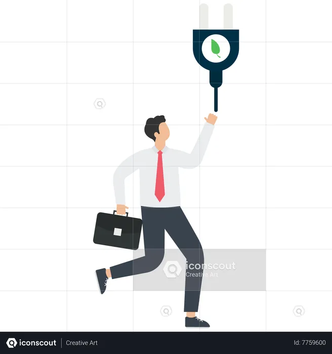 Man with renewable energy and natural resources  Illustration