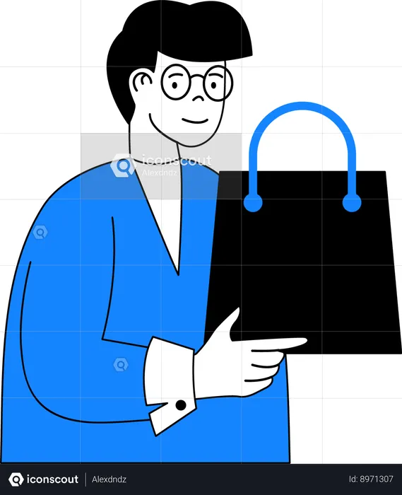 Man with shopping bag  Illustration