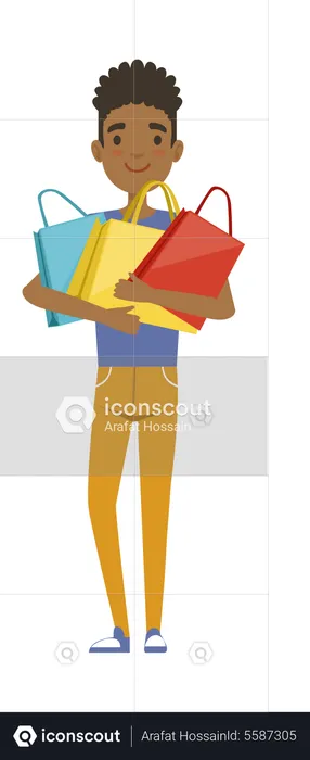 Man with shopping bags  Illustration