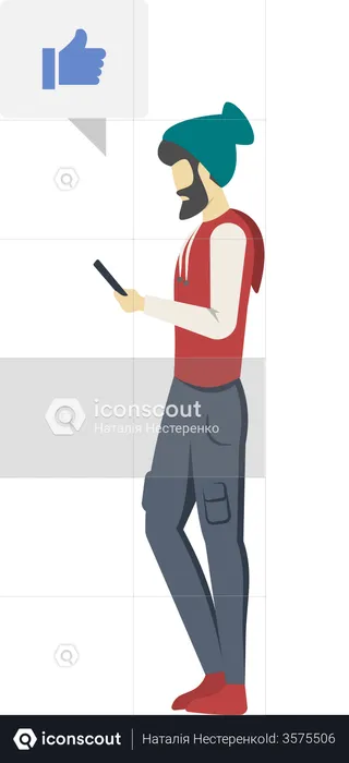Man with smartphone  Illustration