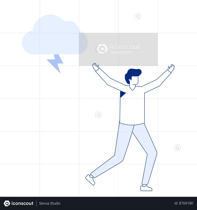 Man with thunder  Illustration