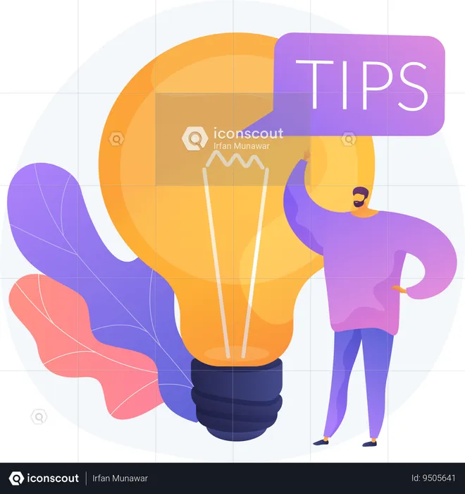 Man with Tips and Creative Ideas  Illustration
