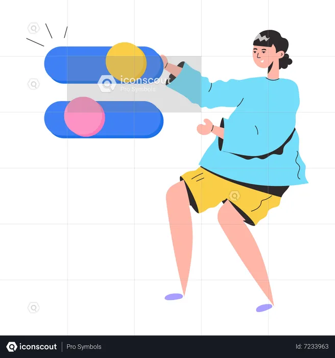 Man with Toggle Buttons  Illustration