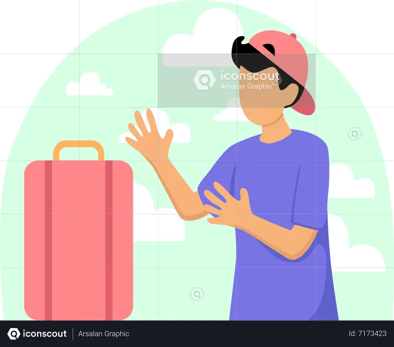 Man with travel bag  Illustration