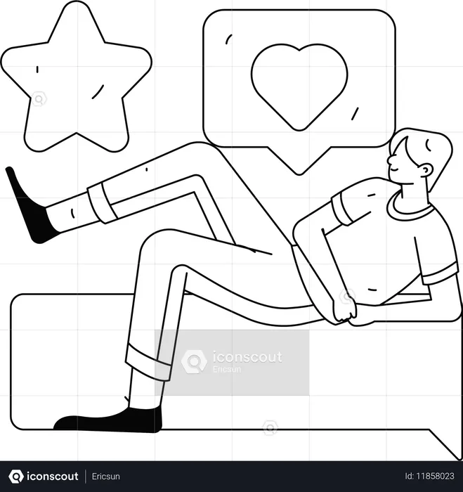 Man with User Rating  Illustration