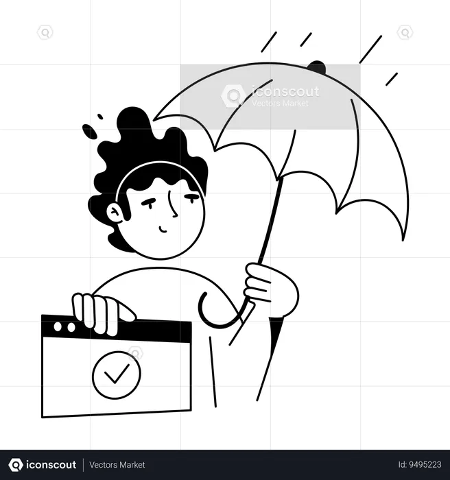 Man with Web Protection  Illustration