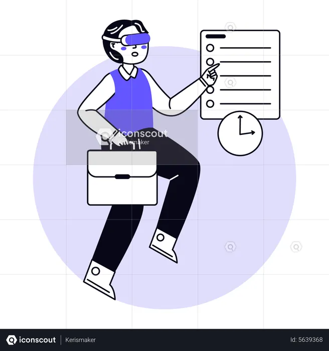 Man Working in Metaverse  Illustration