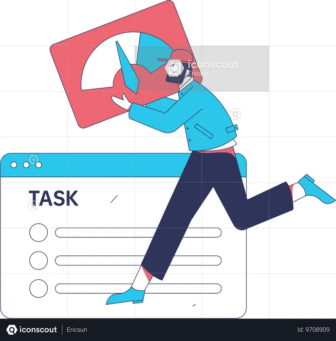 Man working on business task  Illustration