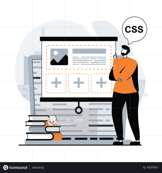 Best Man working on CSS development Illustration download in PNG ...