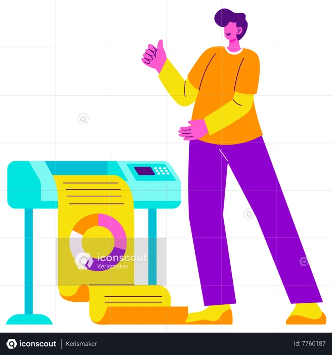 Man working on Data visualization  Illustration