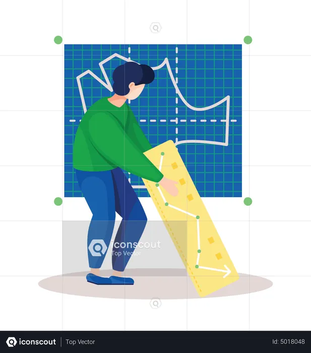 Man working on dress making  Illustration