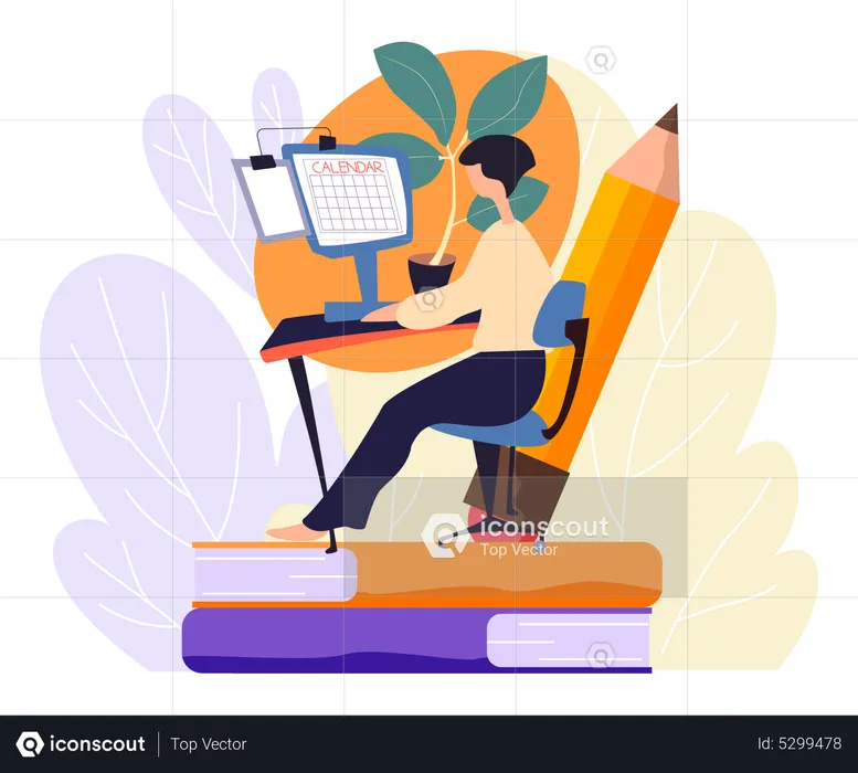 Man working on laptop  Illustration