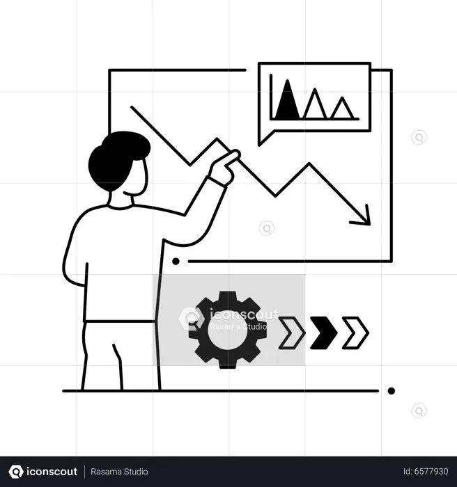 Man Working On Loss Analysis  Illustration