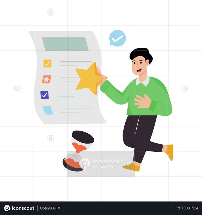 Man working on task completion  Illustration