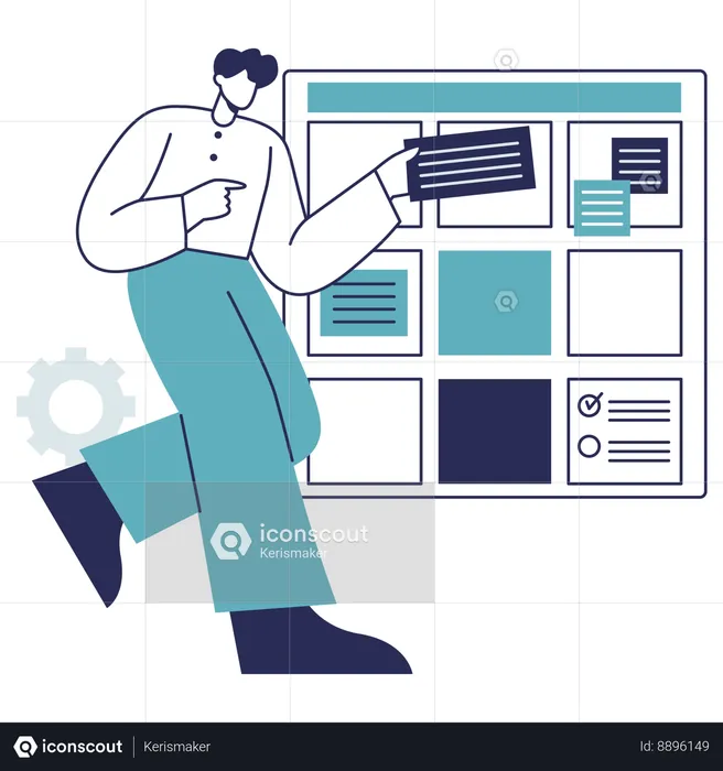 Man working on Task Manager  Illustration