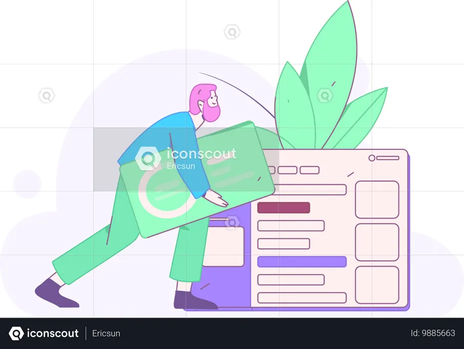 Man working on web designing  Illustration