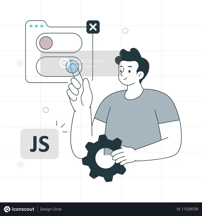 Man working on Web Development  Illustration