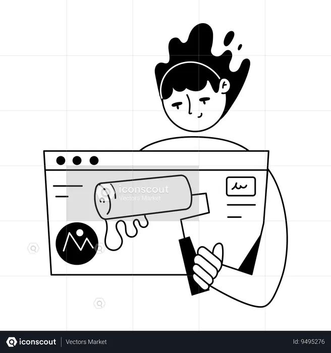 Man working on Website Designing  Illustration