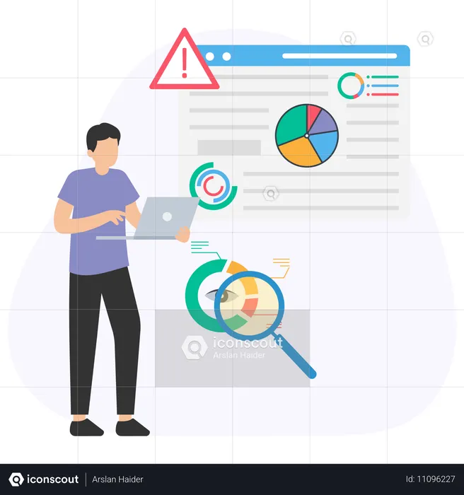 Man working on website safety  Illustration