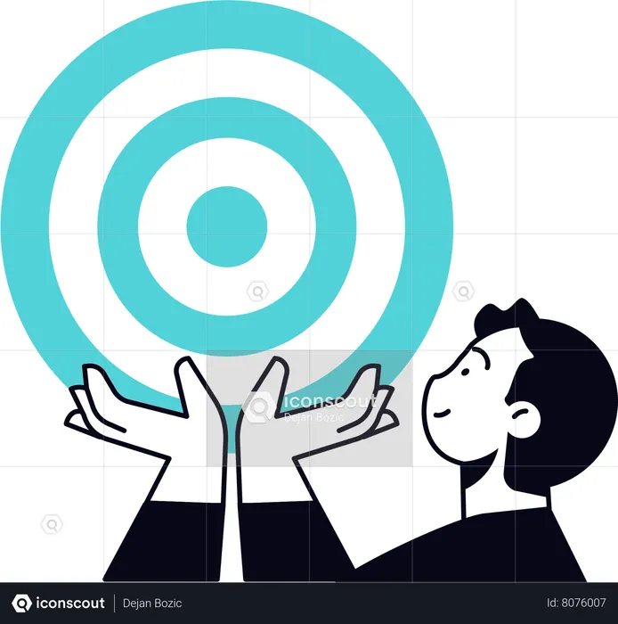 Man working with business target  Illustration