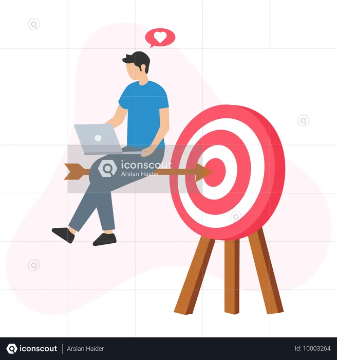 Man working with efficiency for project  Illustration