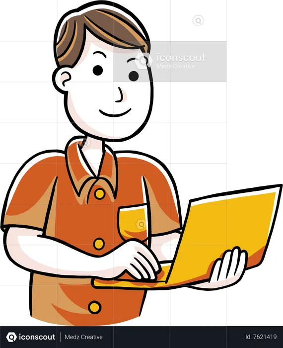Man working with laptop  Illustration