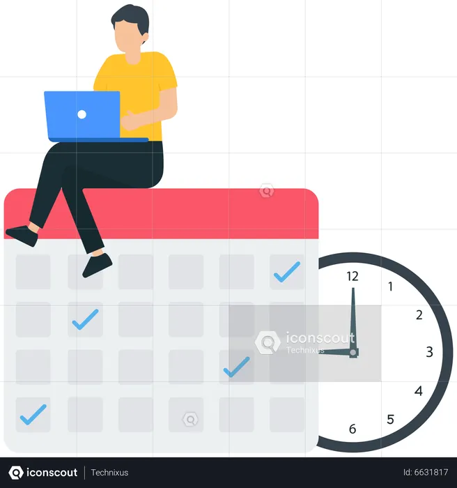 MAn working with Project Deadline  Illustration