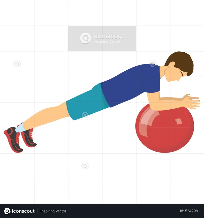 Man workout with gym ball  Illustration