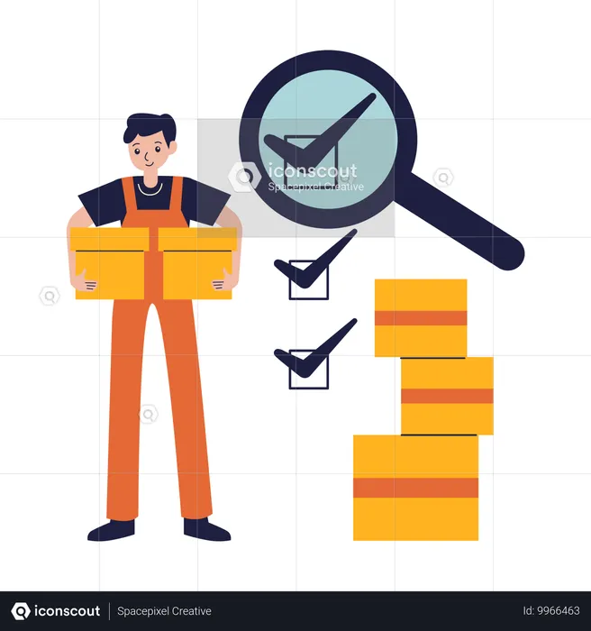 Man works in Quality Control Team  Illustration