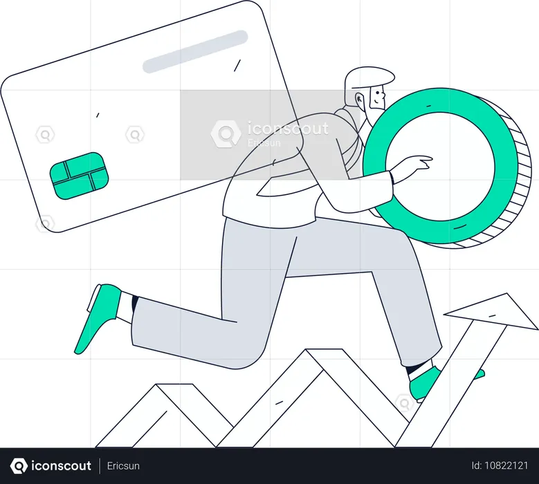 Man writing financial report  Illustration