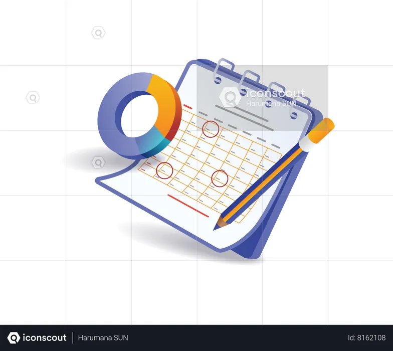 Management business development plan calendar  Illustration