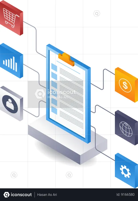 Management business plan board  Illustration