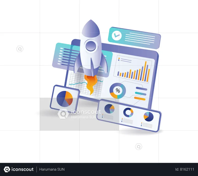 Management startup business analysis  Illustration