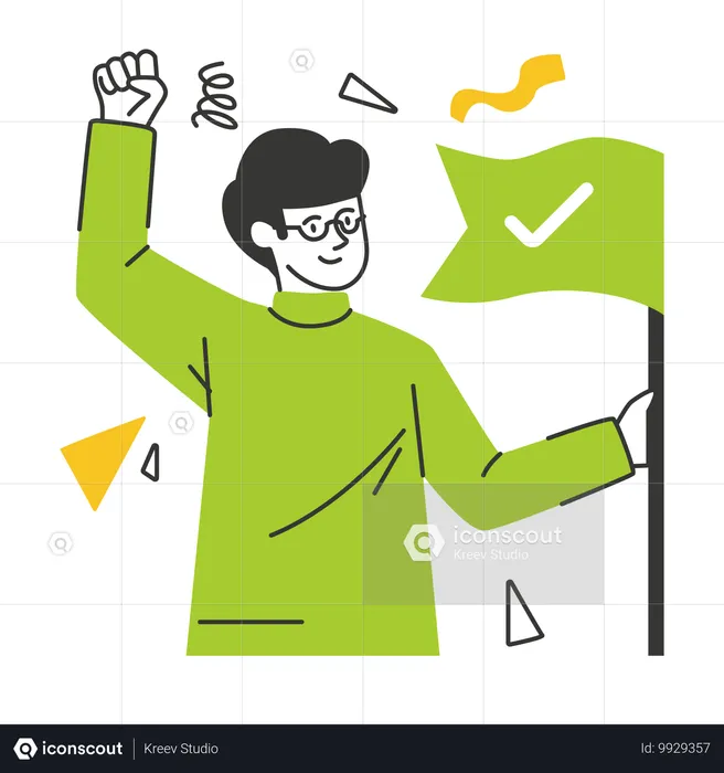 Manager celebrate success  Illustration