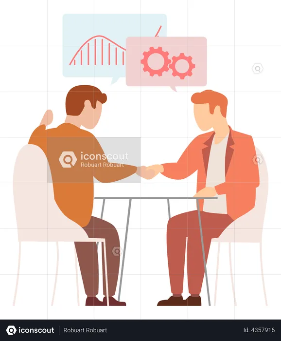 Manager discussing business planning  Illustration
